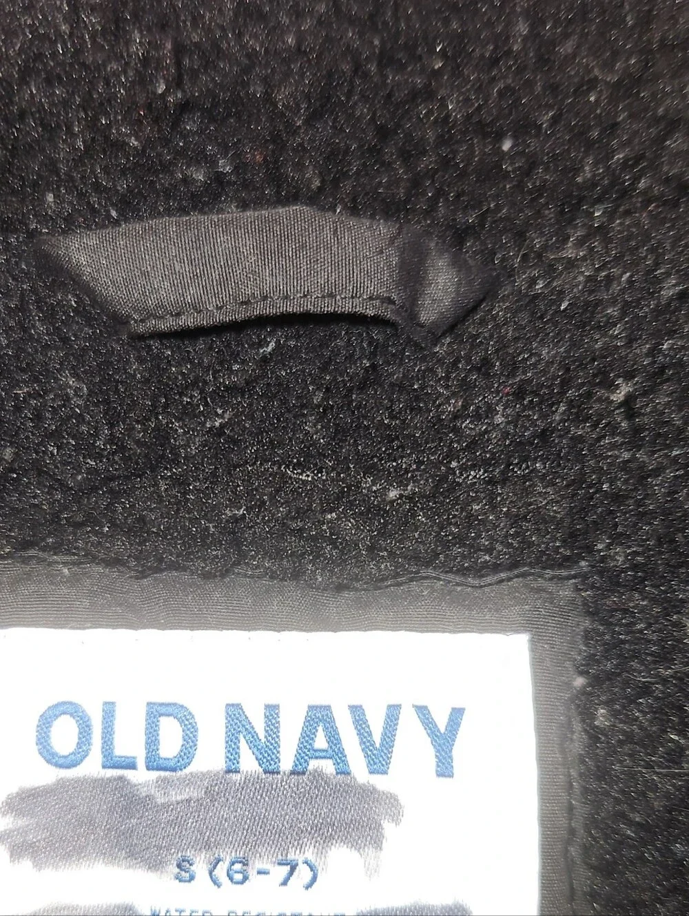 Old Navy Kids Black Hooded Puffer Coat with Faux Fur Trim